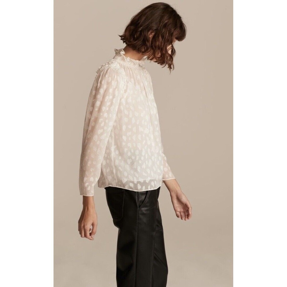 Rebecca Taylor Cleo Leopard Silk Blend Top size 8 - Picture 3 of 12